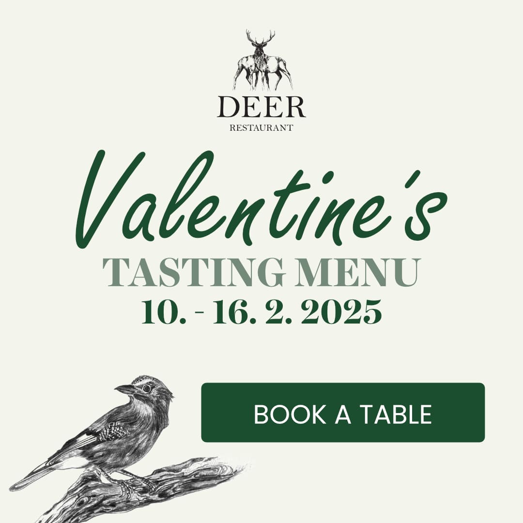 St. Valentine´s menu, Deer Restaurant, Prague center