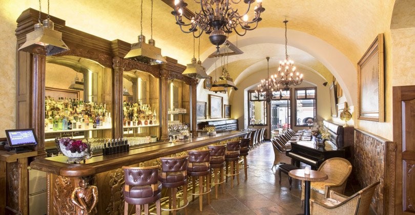 Elegant bar and restaurant interior